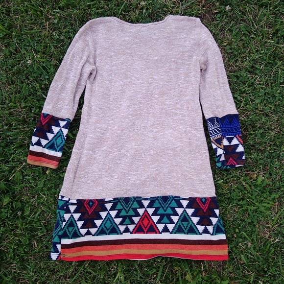 Boho Aztec Bohemian Tribal Print Pattern Design Soft Cozy Tunic Top - Picture 6 of 9